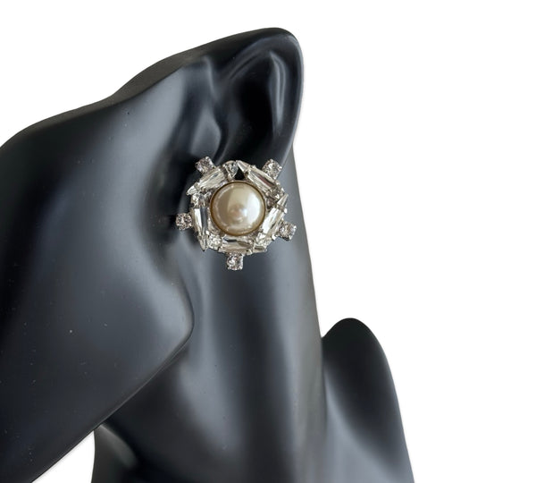 Crystal Pearl Universe - Galaxy Flower Stud