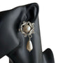 Crystal Pearl Universe - Galaxy Flower Stud With Pearl Drop