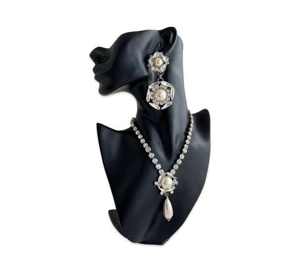 Crystal Pearl Universe - Galaxy Flower Nebula Earrings