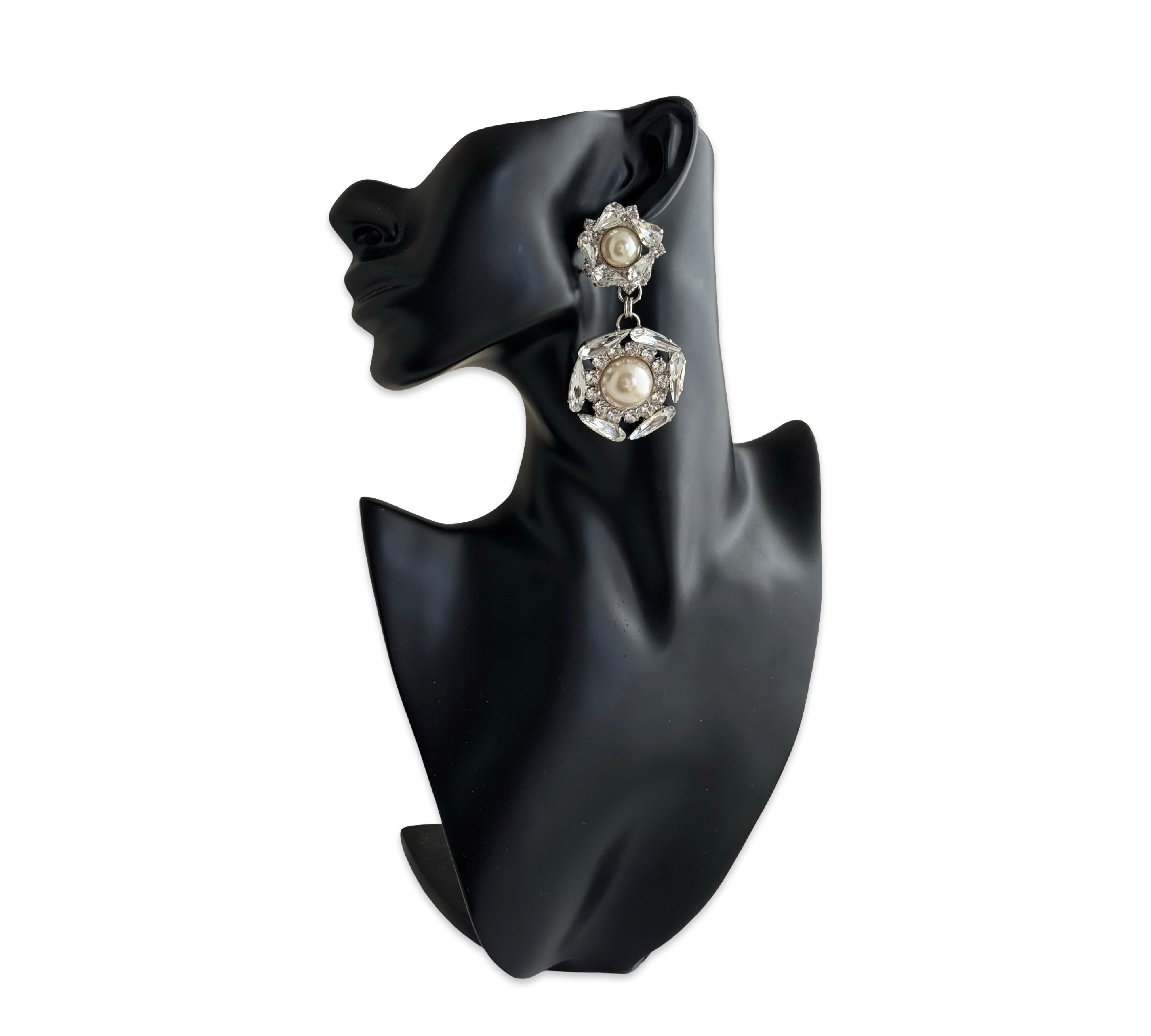 Crystal Pearl Universe - Galaxy Flower Nebula Earrings