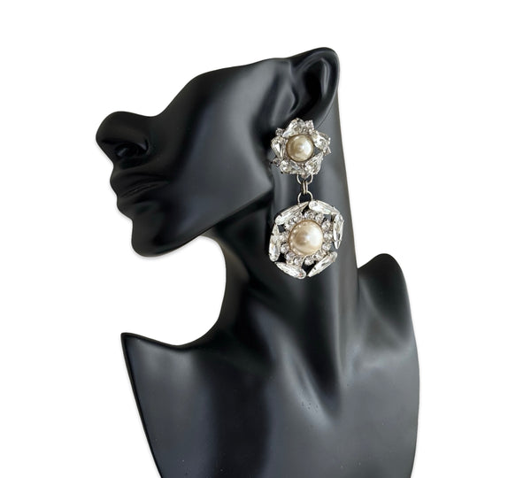 Crystal Pearl Universe - Galaxy Flower Nebula Earrings