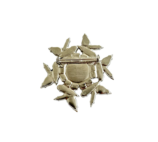 Crystal Pearl Universe - Galaxy Flower Brooch
