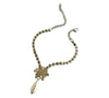 Crystal Pearl Universe - Galaxy Flower Necklace