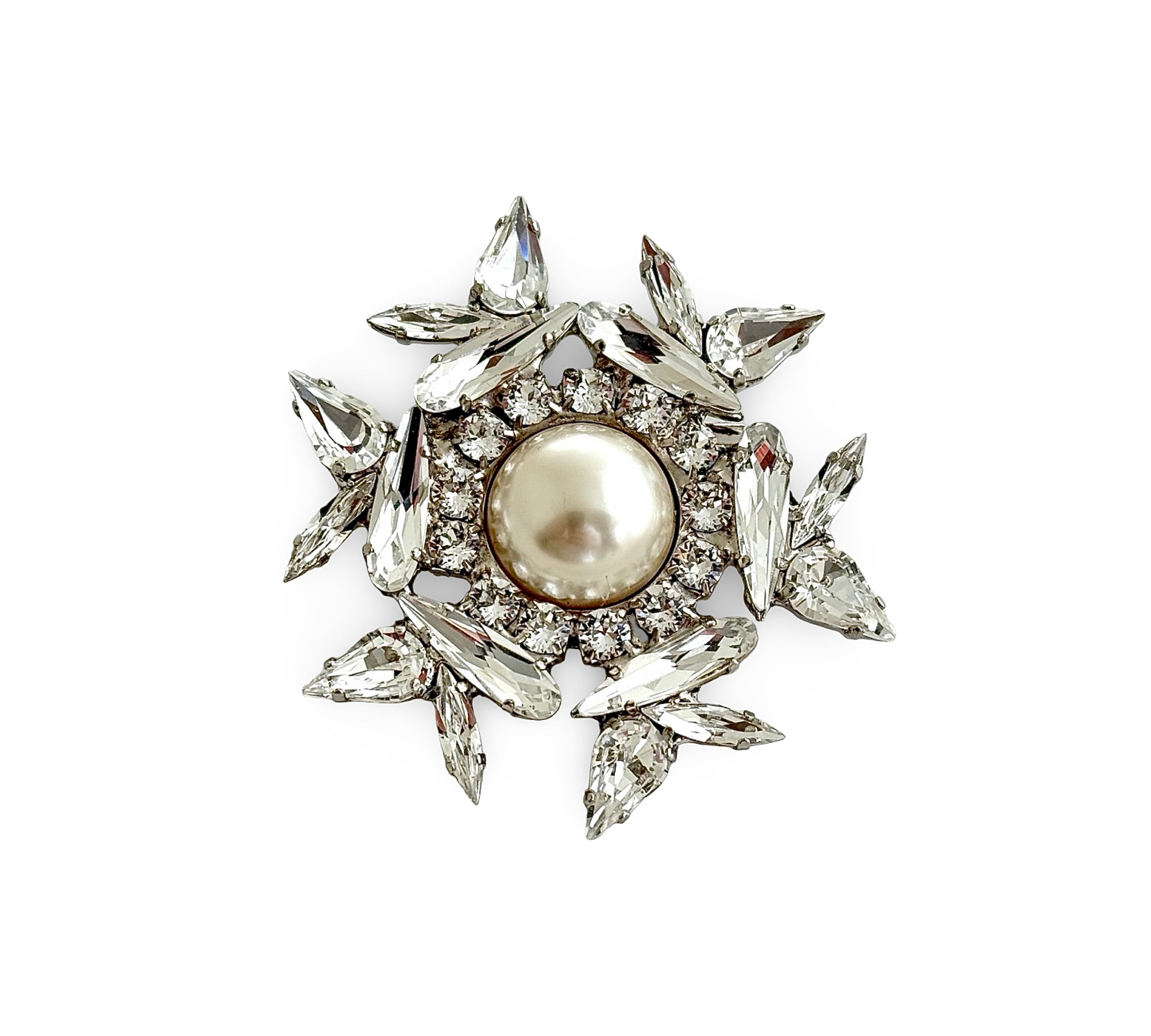Crystal Pearl Universe - Galaxy Flower Brooch
