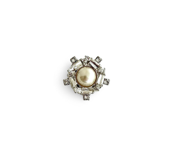 Crystal Pearl Universe - Galaxy Flower Ring