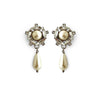 Crystal Pearl Universe - Galaxy Flower Stud With Pearl Drop